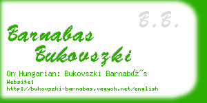 barnabas bukovszki business card